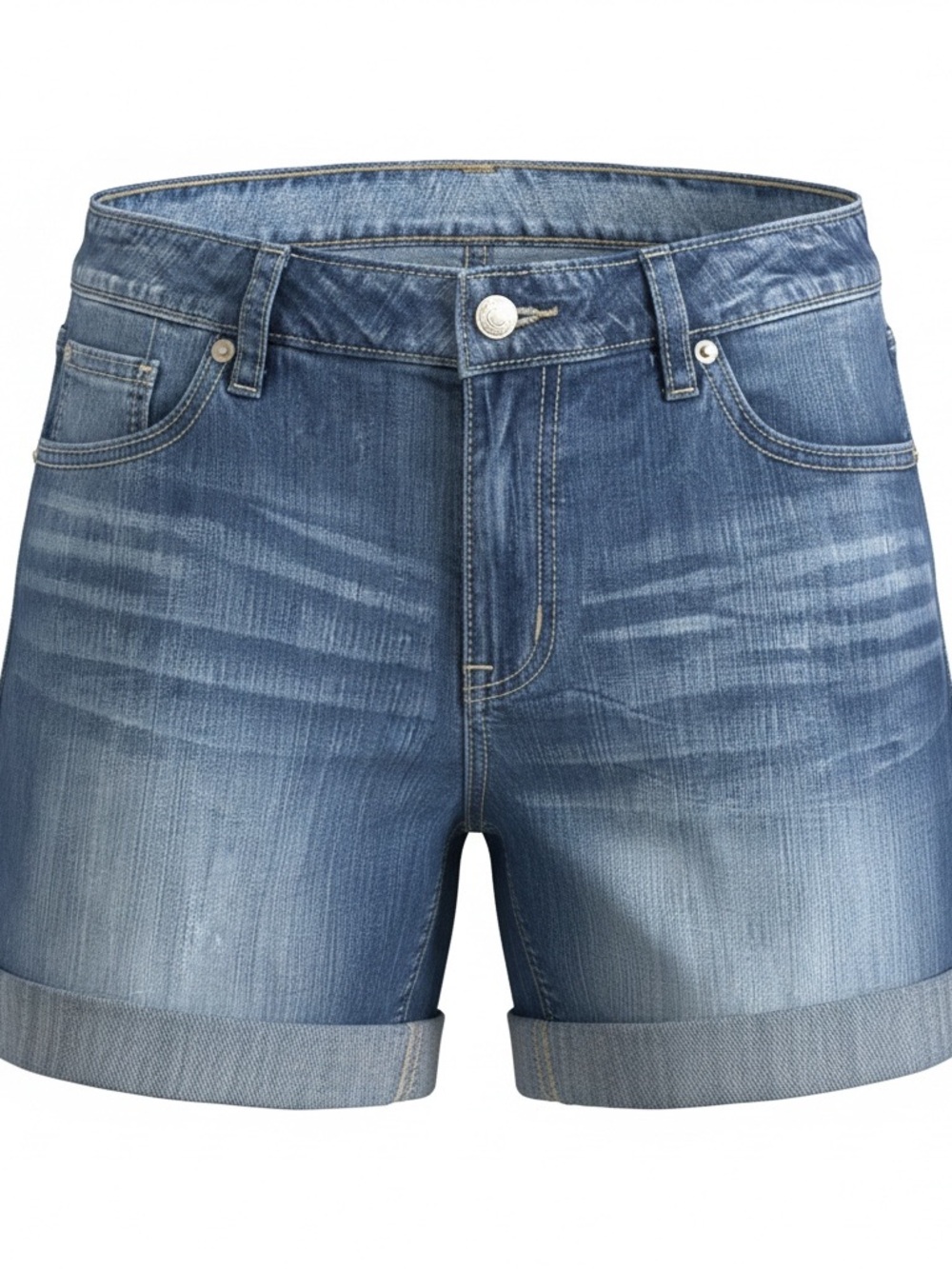 LC Lauren Conrad Faded Blue Roll-Cuff Denim Shorts